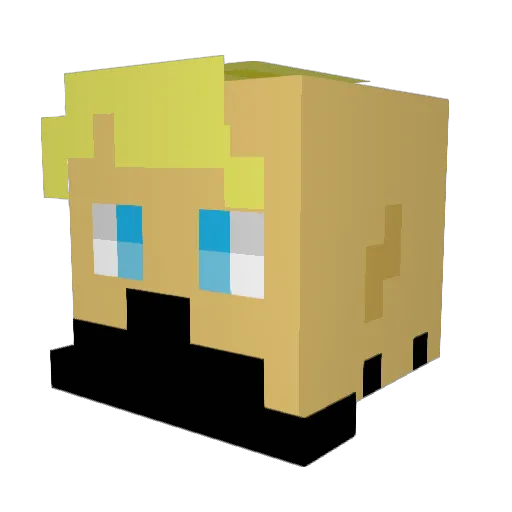 VerkkuK Minecraft avatar head, 3D render