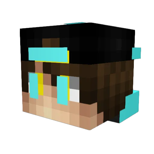 Verkomon Minecraft avatar head, 3D render