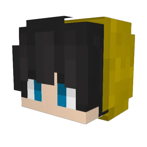 VerkuTV Minecraft avatar head, 3D render