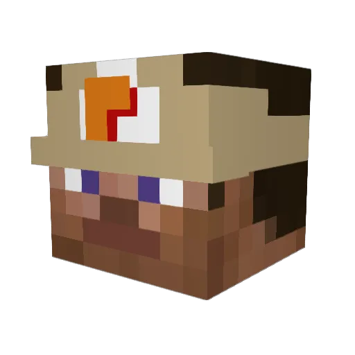 Verlichting Minecraft avatar head, 3D render