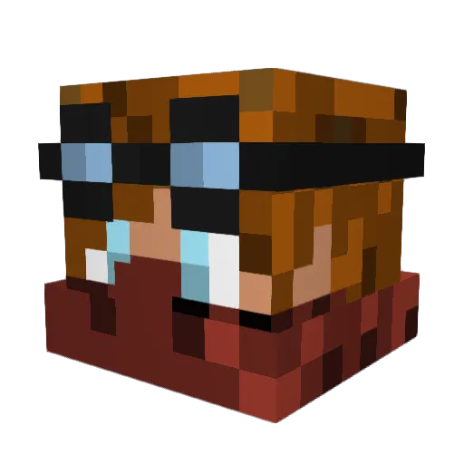 Verluct Minecraft avatar head, 3D render