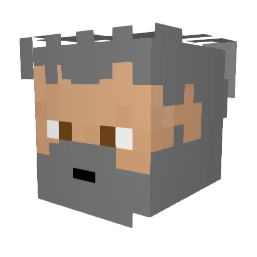 Vermil_ Minecraft avatar head, 3D render