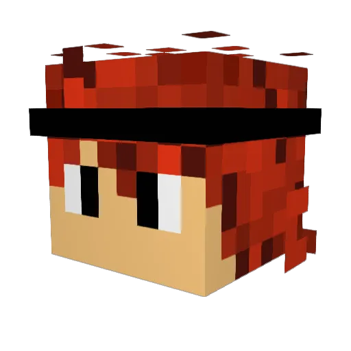 VermillionDLF Minecraft avatar head, 3D render