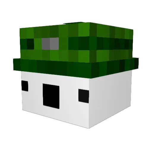 VerniHD Minecraft avatar head, 3D render