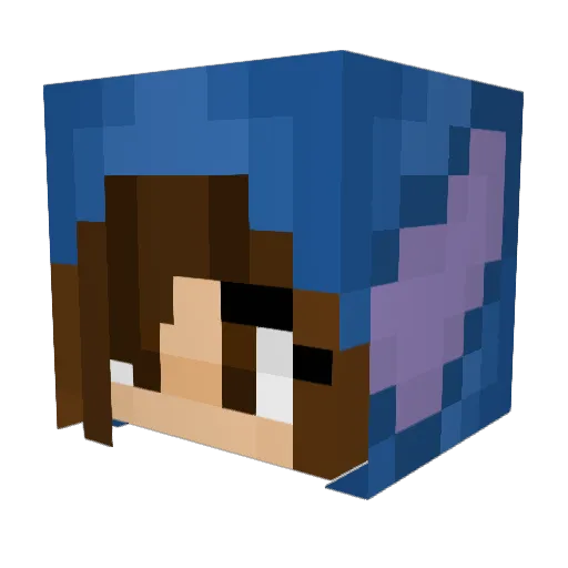 VeroFan Minecraft avatar head, 3D render