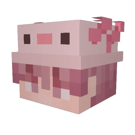 Verpixelt Minecraft avatar head, 3D render