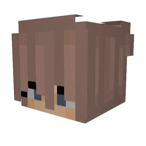 Versxchlafene Minecraft avatar head, 3D render