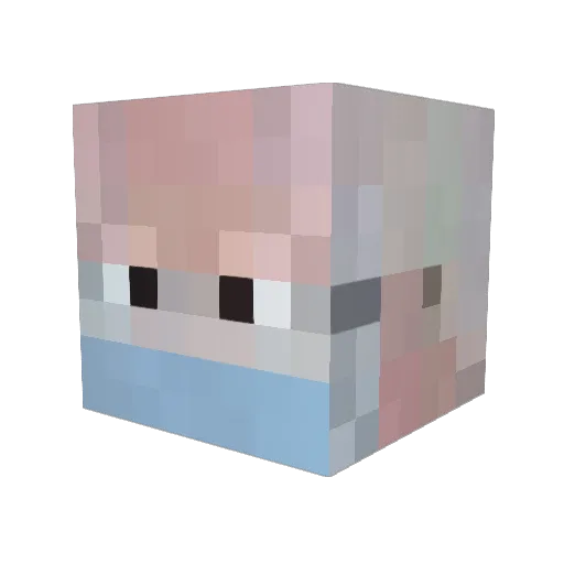 VertX69 Minecraft avatar head, 3D render