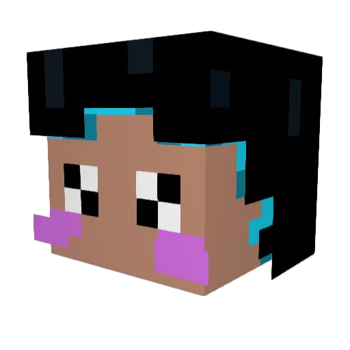 VerticalSilver Minecraft avatar head, 3D render