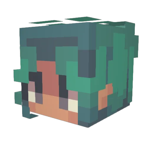 Vertighostt Minecraft avatar head, 3D render