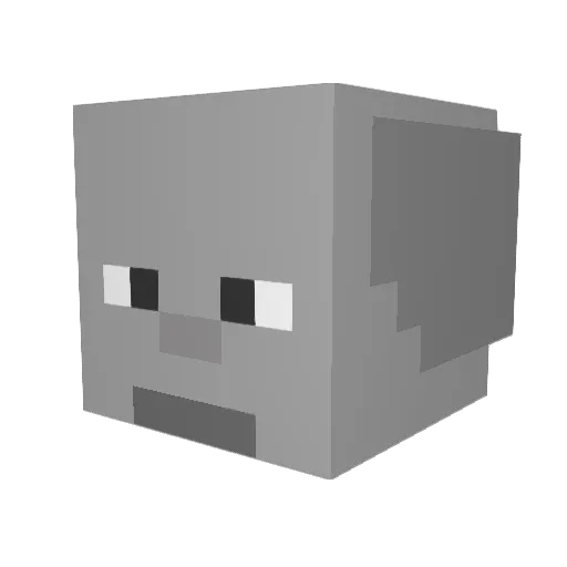 Vertigo58 Minecraft avatar head, 3D render