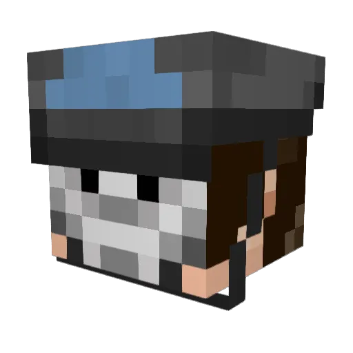 Vertimus Minecraft avatar head, 3D render