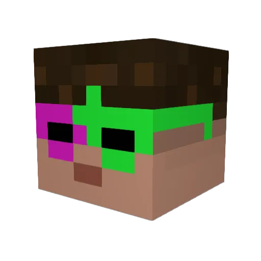Vertita Minecraft avatar head, 3D render