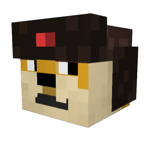 Vertronax Minecraft avatar head, 3D render