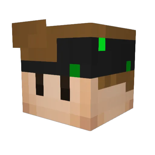 Verttigo Minecraft avatar head, 3D render