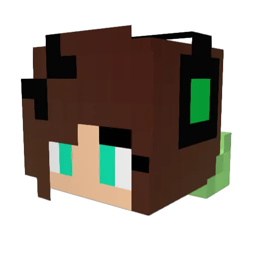 VeruGamer Minecraft avatar head, 3D render