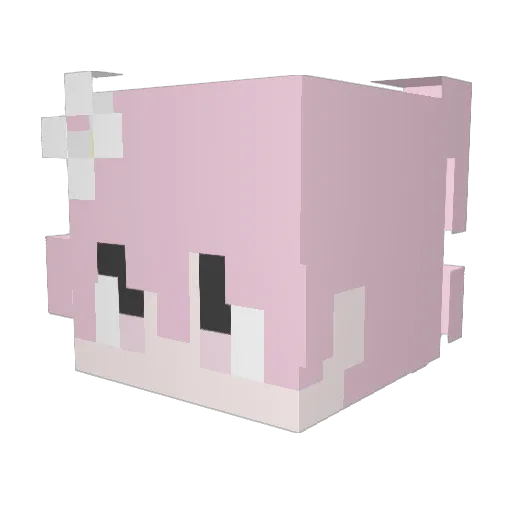 VerySweetpeach Minecraft avatar head, 3D render