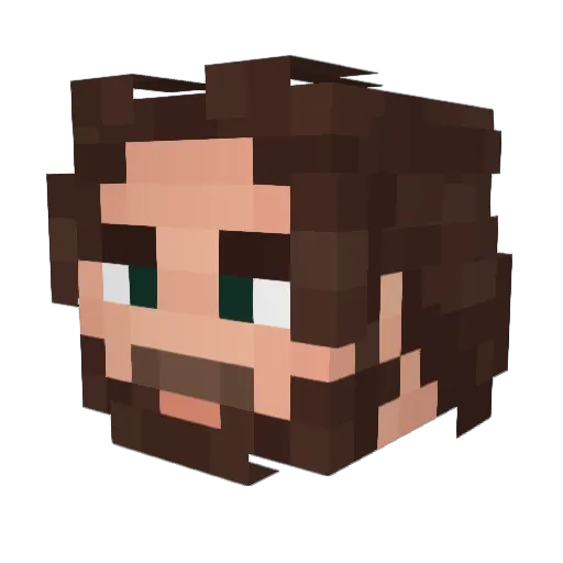 VeryVinci Minecraft avatar head, 3D render