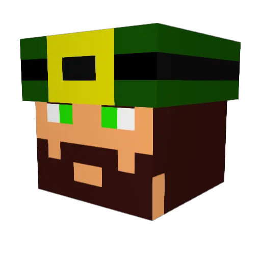 Veryck Minecraft avatar head, 3D render