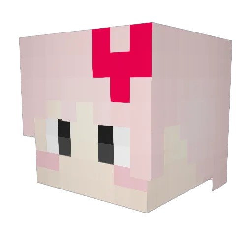 Verycuty Minecraft avatar head, 3D render