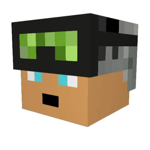 Verylazi Minecraft avatar head, 3D render