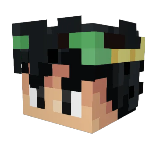 Verzety Minecraft avatar head, 3D render
