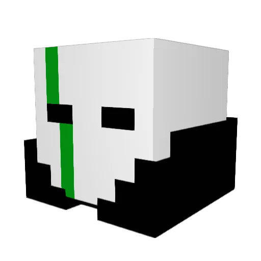 Vespertlne Minecraft avatar head, 3D render