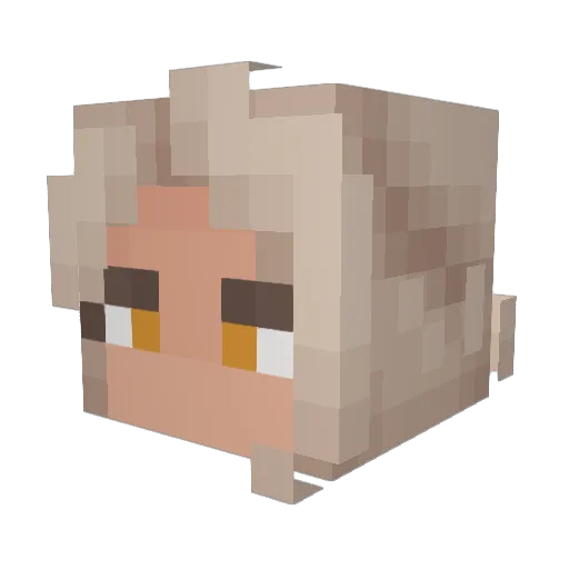 Vesperune Minecraft avatar head, 3D render