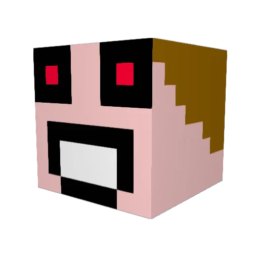 Vespinian Minecraft avatar head, 3D render