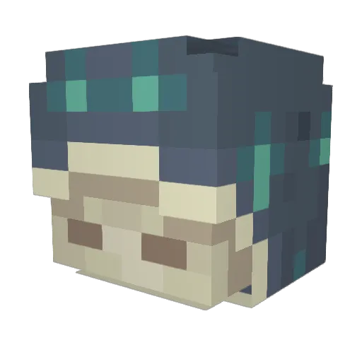 Vestec Minecraft avatar head, 3D render