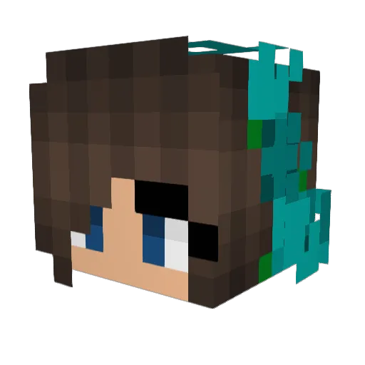 Vestera Minecraft avatar head, 3D render