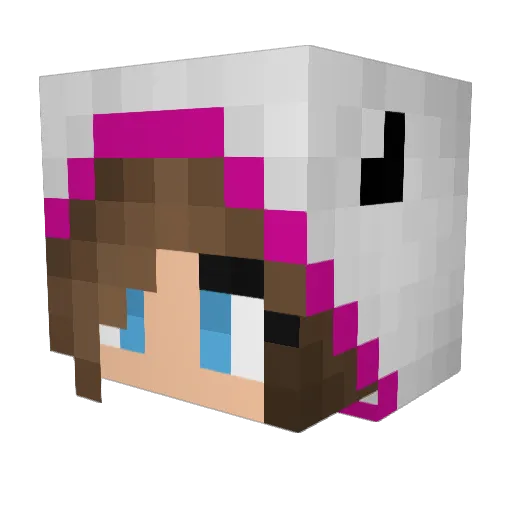 Vestia Minecraft avatar head, 3D render