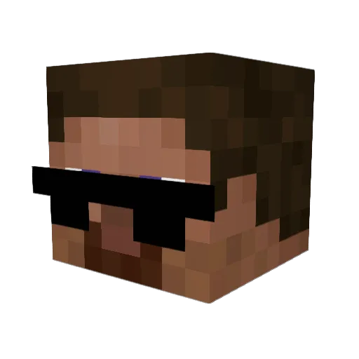 Vesuvuss Minecraft avatar head, 3D render