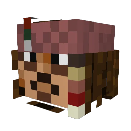 VeterNL Minecraft avatar head, 3D render