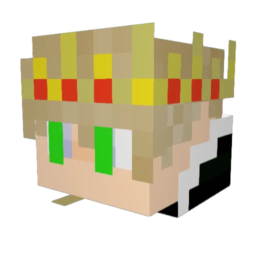 Veterain Minecraft avatar head, 3D render
