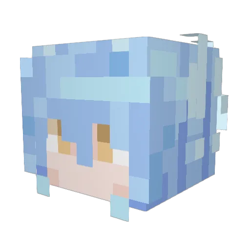 Veterous Minecraft avatar head, 3D render