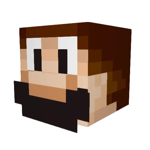 Vetex Minecraft avatar head, 3D render