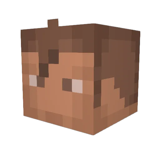 Vetsiin Minecraft avatar head, 3D render