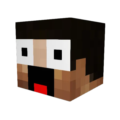 VevaVanilla Minecraft avatar head, 3D render