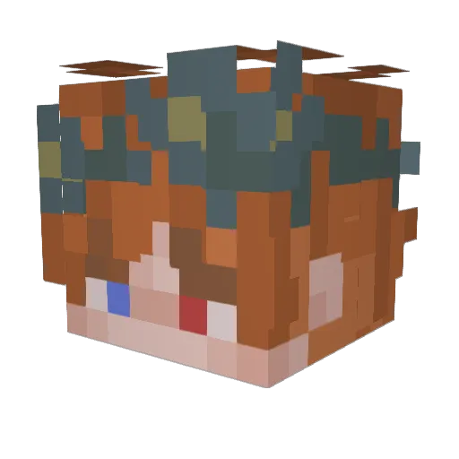 VevesPlanet Minecraft avatar head, 3D render