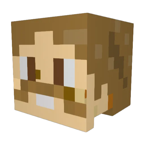 VexVintage Minecraft avatar head, 3D render
