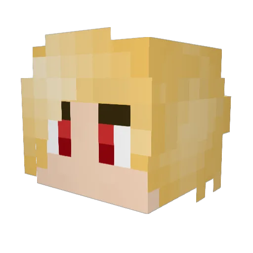 VexedLuna Minecraft avatar head, 3D render