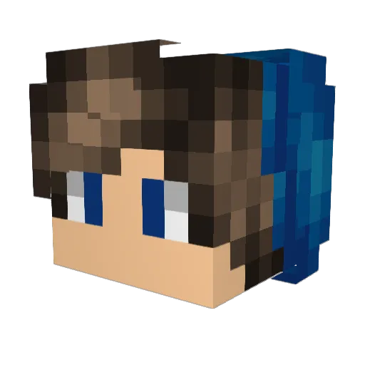 Vexerno Minecraft avatar head, 3D render
