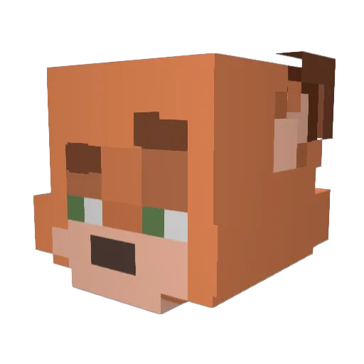 Vexik_ Minecraft avatar head, 3D render