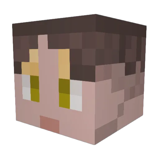Vexmus Minecraft avatar head, 3D render