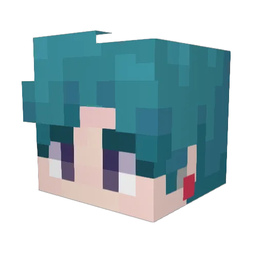Vexzal Minecraft avatar head, 3D render