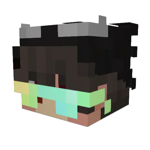 VexzyMC Minecraft avatar head, 3D render