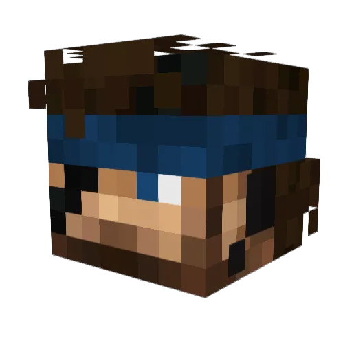 VezCm Minecraft avatar head, 3D render