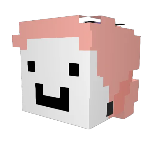 Vezzen_ Minecraft avatar head, 3D render