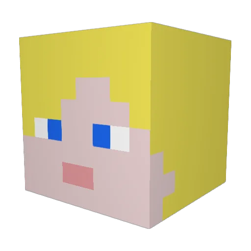 Vhins Minecraft avatar head, 3D render